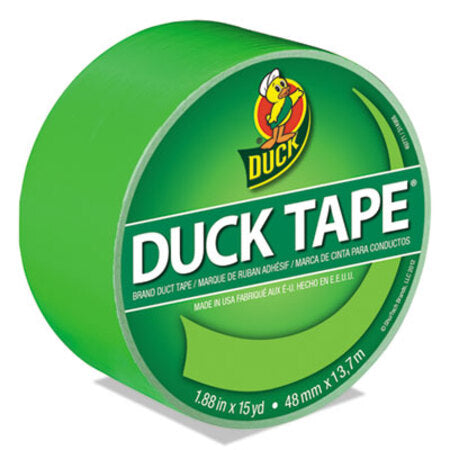 Duck® Colored Duct Tape, 3" Core, 1.88" x 15 yds, Neon Green - Roll of 1 - DUC-1265018-RL