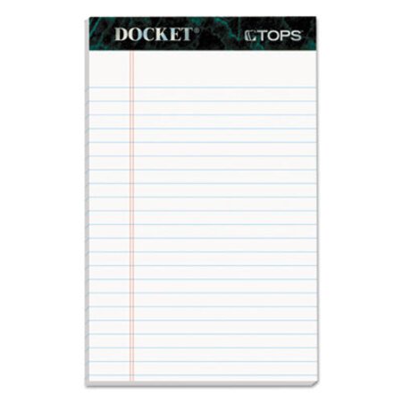 TOPS™ Docket Ruled Perforated Pads, Narrow Rule, 50 White 5 x 8 Sheets, 12/Pack - Pack of 1 - TOP-63360-PK