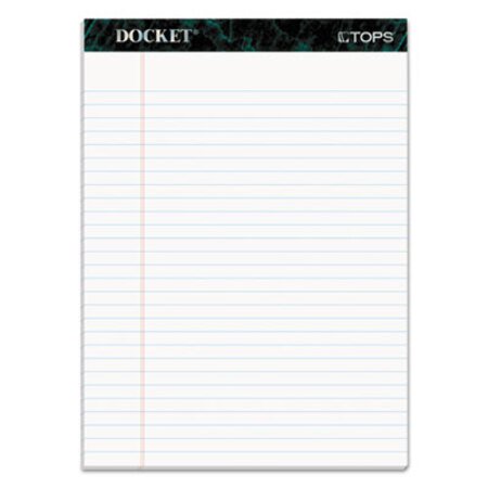 TOPS™ Docket Ruled Perforated Pads, Wide/Legal Rule, 50 White 8.5 x 11.75 Sheets, 12/Pack - Pack of 1 - TOP-63410-PK
