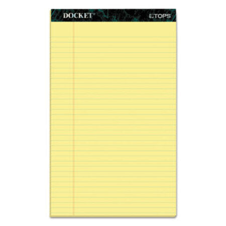TOPS™ Docket Ruled Perforated Pads, Wide/Legal Rule, 50 Canary-Yellow 8.5 x 14 Sheets, 12/Pack - Pack of 1 - TOP-63580-PK