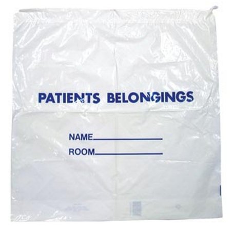 Donovan Industries Patient Belongings Bag DawnMist 18-1/2 X 20 Inch Polyethylene Snap Closure White - Case of 250 - PB01-CS