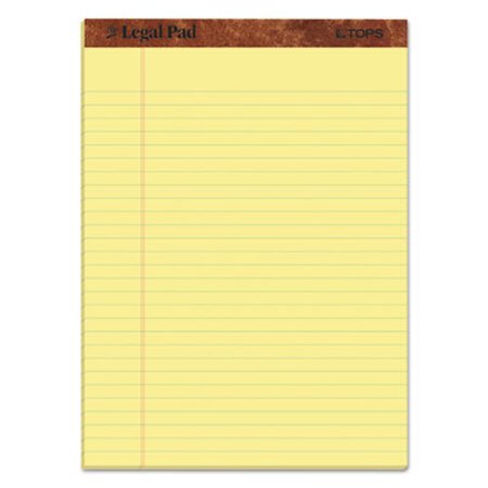 TOPS™ "The Legal Pad" Ruled Perforated Pads, Wide/Legal Rule, 50 Canary-Yellow 8.5 x 11 Sheets, 3/Pack - Pack of 3 - TOP-75327-PK