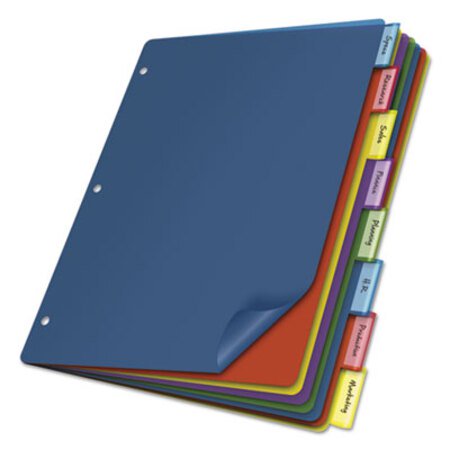 Cardinal® Poly Index Dividers, 8-Tab, 11 x 8.5, Assorted, 4 Sets - Pack of 1 - CRD-84019-PK