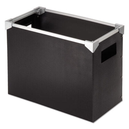 Pendaflex® Poly Desktop File Box, Letter Files, 13" x 6.25" x 9.5", Black/Silver - Each - PFX-01151-EA