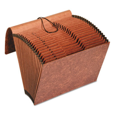 Pendaflex® Heavy-Duty Expanding File with Reinforced Flap, 21 Sections, Elastic Cord Closure, 1/3-Cut Tabs, Letter Size, Redrope - Each - PFX-R117ALHD-EA