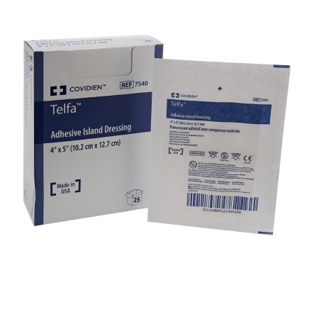 Cardinal Adhesive Dressing Telfa™ 4 X 5 Inch Nonwoven Rectangle White Sterile - Each - 7540--EA