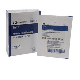 Cardinal Adhesive Dressing Telfa™ 4 X 5 Inch Nonwoven Rectangle White Sterile - Case of 200 - 7540--CS