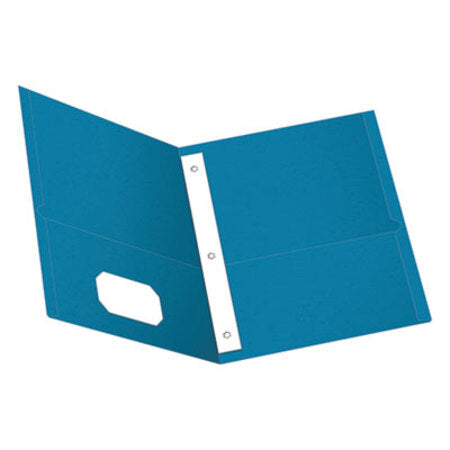 Oxford™ Twin-Pocket Folders with 3 Fasteners, 0.5" Capacity, 11 x 8.5, Light Blue, 25/Box - Box of 1 - OXF-57701-BX