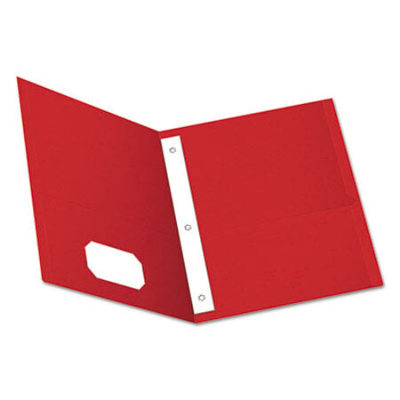 Oxford™ Twin-Pocket Folders with 3 Fasteners, 0.5" Capacity, 11 x 8.5, Red, 25/Box - Box of 1 - OXF-57711-BX