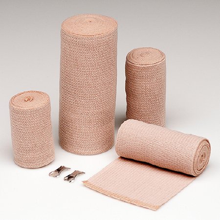 Hartmann Elastic Bandage REB® 4 Inch X 10 Yard Double Length Clip Detached Closure Tan NonSterile Standard Compression - Box of 6 - 16410000-BX