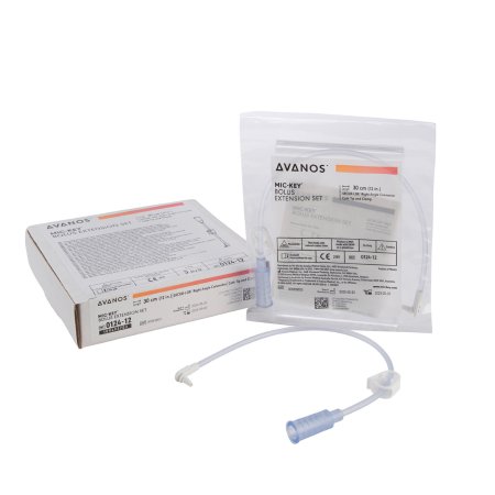 Avanos Medical Sales LLC Bolus Enteral Feeding Extension Tube Set MIC-Key 12 Inch, With Cath Tip, SECUR-LOK Right-Angle Connector and Clamp - Case of 5 - 0124-12-CS
