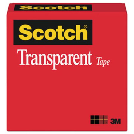 Scotch® Transparent Tape, 1" Core, 0.5" x 36 yds, Transparent - Roll of 1 - MMM-600121296-RL
