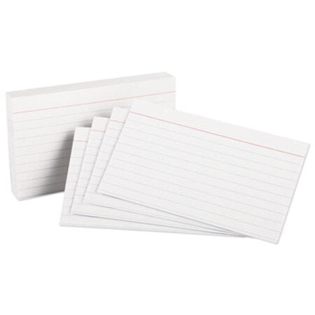 Oxford™ Ruled Index Cards, 3 x 5, White, 100/Pack - Pack of 1 - OXF-31-PK