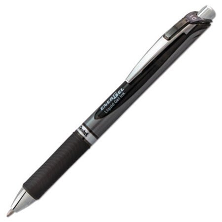Pentel® EnerGel RTX Gel Pen, Retractable, Bold 1 mm, Black Ink, Black/Gray Barrel - CT/1 - PEN-BL80A-CT