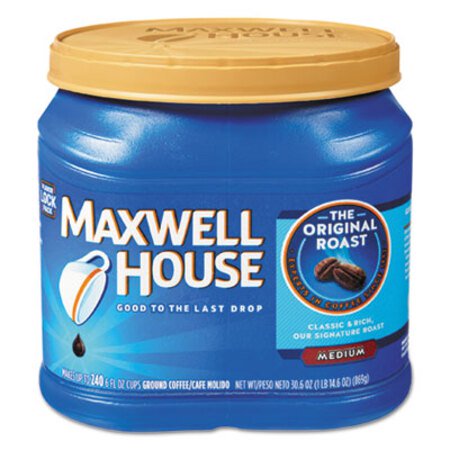Maxwell House® Coffee, Regular Ground, 30.6 oz Canister - Each - MWH-04648-EA