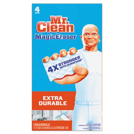 Mr. Clean® Magic Eraser Extra Durable, 4.6 x 2.4, 0.7" Thick, 4/Box - Box of 1 - PGC-82038-BX