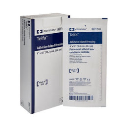 Cardinal Adhesive Dressing Telfa™ 4 X 10 Inch Nonwoven Rectangle White Sterile - Box of 25 - 7542-BX