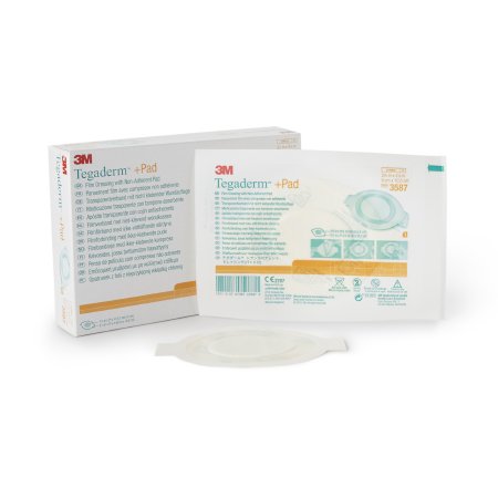 3M Transparent Film Dressing with Pad 3M™ Tegaderm™ 3-1/2 X 4 Inch Frame Style Delivery Rectangle Sterile - Each - 3587-EA