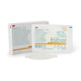 3M Transparent Film Dressing with Pad 3M™ Tegaderm™ 3-1/2 X 4 Inch Frame Style Delivery Rectangle Sterile - Case of 100 - 3587-CS