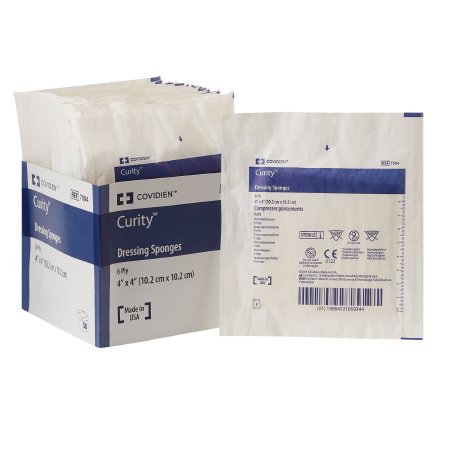 Cardinal Nonwoven Sponge Curity™ 4 X 4 Inch 2 per Pack Sterile 6-Ply Square - Pack of 1 - 7084--PK