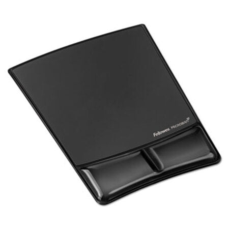 Fellowes® Gel Wrist Support with Attached Mouse Pad, 8.25 x 9.87, Black - Each - FEL-9182301-EA
