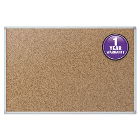 Mead® Cork Bulletin Board, 36 x 24, Natural Surface, Silver Aluminum Frame - Each - MEA-85361-EA
