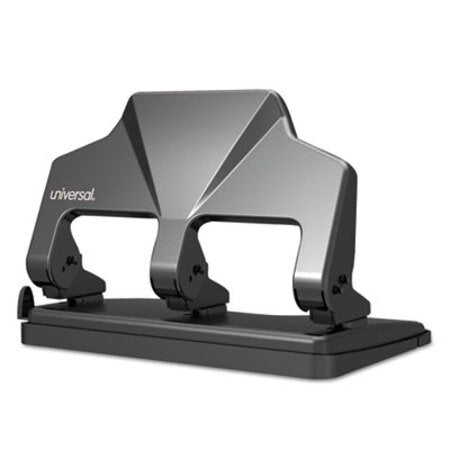 Universal® 30-Sheet Three-Hole Power Assist Punch, 7 mm Holes, Black - Each - UNV-74325-EA