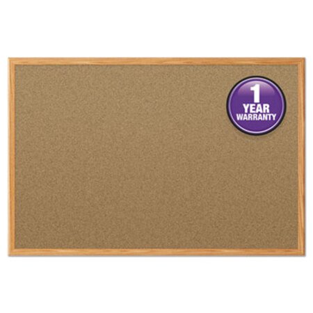 Mead® Economy Cork Board with Oak Frame, 48 x 36, Natural Surface, Oak Fiberboard Frame - Each - MEA-85367-EA