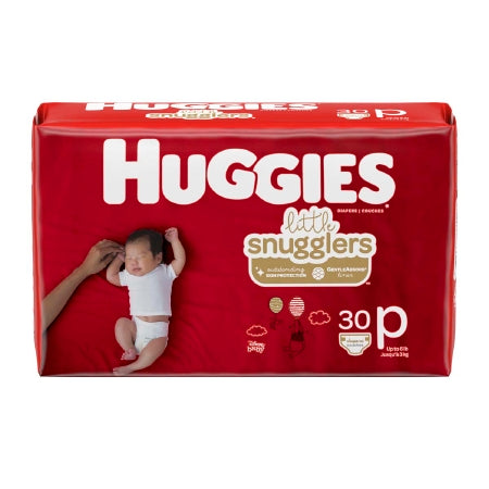 Kimberly Clark Unisex Baby Diaper Huggies® Little Snugglers Preemie Disposable Heavy Absorbency - Box of 30 - 67330-BX