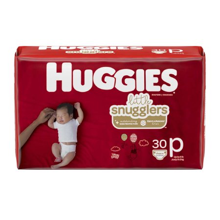 Kimberly Clark Unisex Baby Diaper Huggies® Little Snugglers Preemie Disposable Heavy Absorbency - Case of 180 - 67330-CS