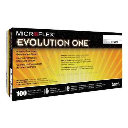 Microflex Medical Exam Glove Evolution One® Small NonSterile Latex Standard Cuff Length Fully Textured White Not Rated - Case of 1000 - EV-2050-S-CS