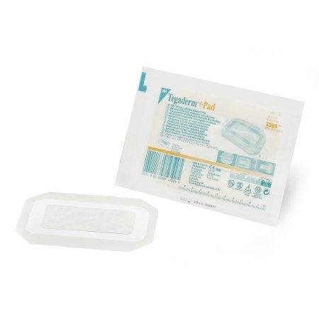 3M Transparent Film Dressing with Pad 3M™ Tegaderm™ 3-1/2 X 6 Inch Frame Style Delivery Rectangle Sterile - Box of 25 - 3589-BX