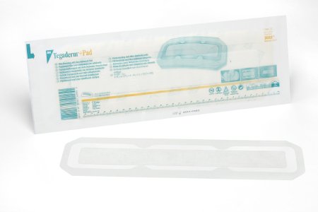 3M Transparent Film Dressing with Pad 3M™ Tegaderm™ 3-1/2 X 13-3/4 Inch Frame Style Delivery Rectangle Sterile - Box of 25 - 3593-BX