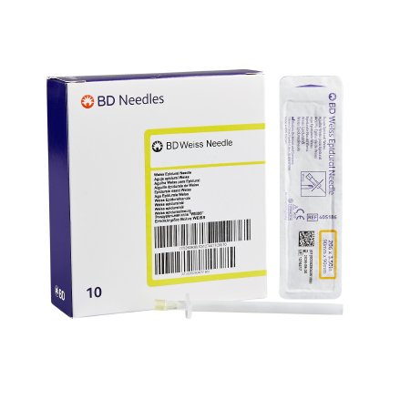 BD Epidural Needle Perisafe™ 3-1/2 Inch Modified Point Type 20 Gauge Weiss Style - Case of 50 - 405186-CS