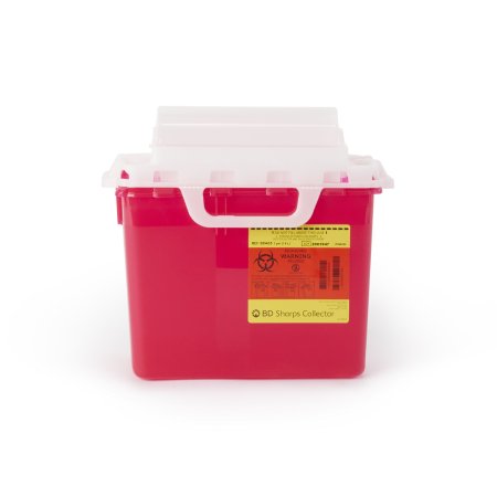 BD Sharps Container BD™ Red Base 12-1/2 H X 10-7/10 W X 6 D Inch Horizontal Entry 2 Gallon - Case of 10 - 305435-CS