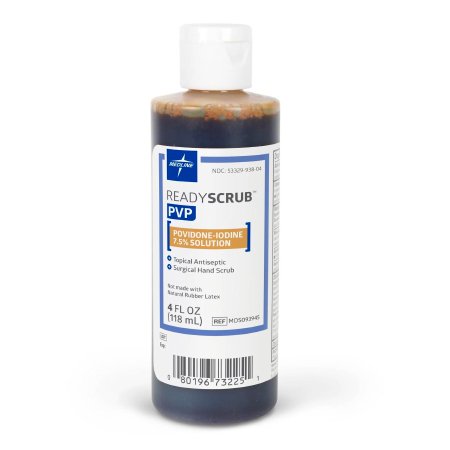 Medline Surgical Scrub Solution ReadyScrub™ 4 oz. Bottle 7.5% Strength Povidone-Iodine NonSterile - Each - MDS093945-EA