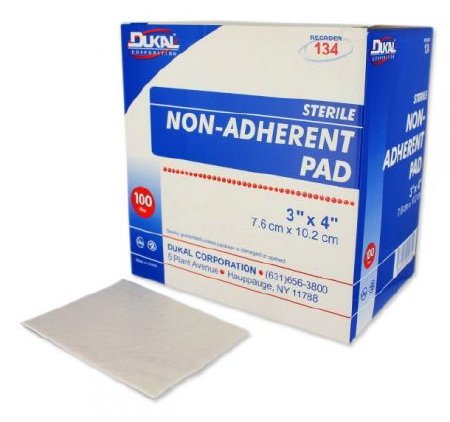 Dukal Non-Adherent Dressing Dukal™ 3 X 4 Inch Sterile Rectangle - Case of 1200 - 134-CS