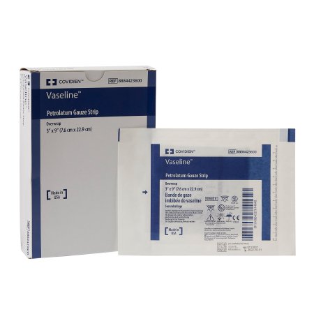 Cardinal Petrolatum Impregnated Dressing Vaseline® Rectangle 3 X 9 Inch Sterile - DZ/12 - 8884423600-DZ
