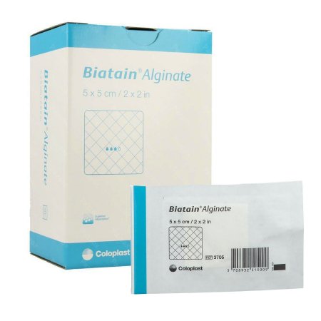 Coloplast Alginate Dressing Biatain® 2 X 2 Inch Square - Each - 3705-EA