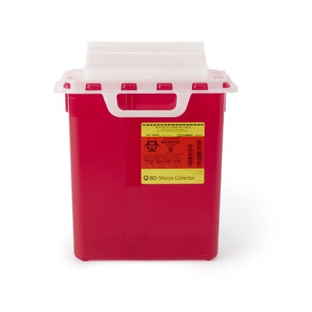 BD Sharps Container BD™ Red Base 16-3/5 H X 10-7/10 W X 6 D Inch Horizontal Entry 3 Gallon - Case of 10 - 305436-CS