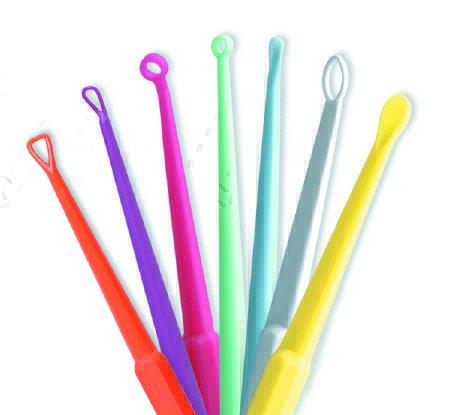 Bionix Ear Curette CeraSpoon® 6 Inch Length Round Handle 4 mm Tip Straight Oval Cup Tip - Box of 50 - 6333-BX