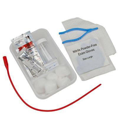 Cardinal Intermittent Catheter Tray Curity™ Open System / Urethral 16 Fr. Without Balloon Red Rubber - Case of 20 - 3215--CS