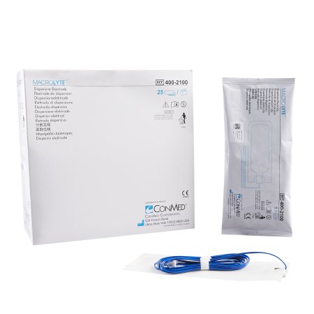 Conmed Patient Return Electrode MacroLyte® Single Corded - Box of 25 - 400-2100-BX