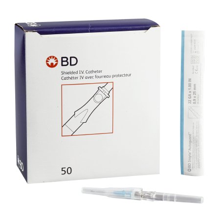 BD Peripheral IV Catheter Insyte™ Autoguard™ 22 Gauge 1 Inch Retracting Safety Needle - Case of 200 - 381423-CS