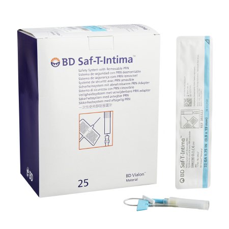 BD Closed IV Catheter Saf-T-Intima™ 22 Gauge 0.75 Inch Retracting Safety Needle - Case of 200 - 383322-CS