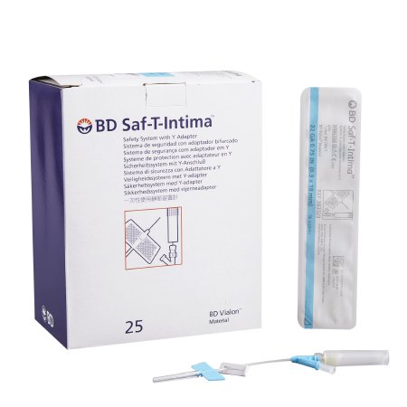 BD Closed IV Catheter Saf-T-Intima™ 22 Gauge 0.75 Inch Retracting Safety Needle - Case of 200 - 383323-CS
