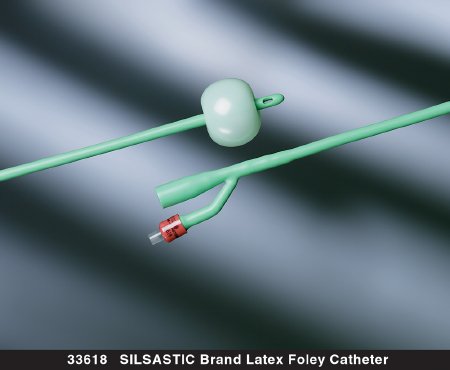 Bard Foley Catheter Silastic® 2-Way Round Tip 5 cc Balloon 14 Fr. Silicone Coated Latex - Case of 10 - 33614-CS