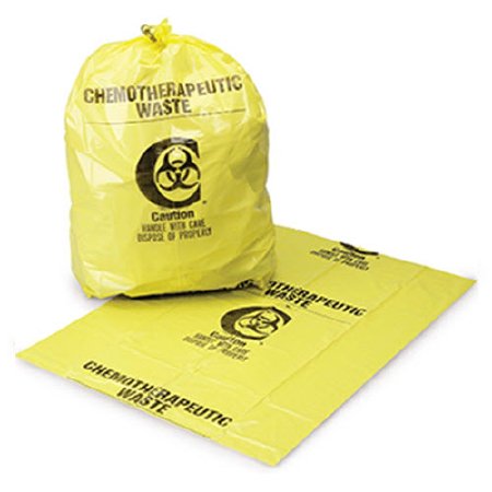 Medegen Medical Products LLC Chemo Waste Bag Medegen Medical Products 12 to 16 gal. Yellow Bag Polyethylene 25 X 34 Inch - Case of 100 - 9233-CS