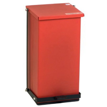 Detecto Scale Trash Can Detecto® 8 gal. Square Red Steel Step On - Each - P-32R-EA