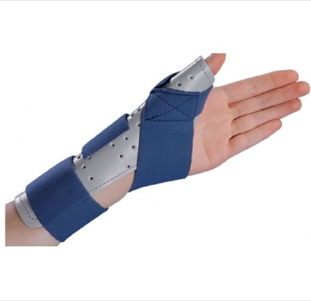 DJO Thumb Splint ThumbSPICA™ Adult Small / Medium Hook and Loop Strap Closure Right Hand Blue / Gray - Each - 79-87113-EA